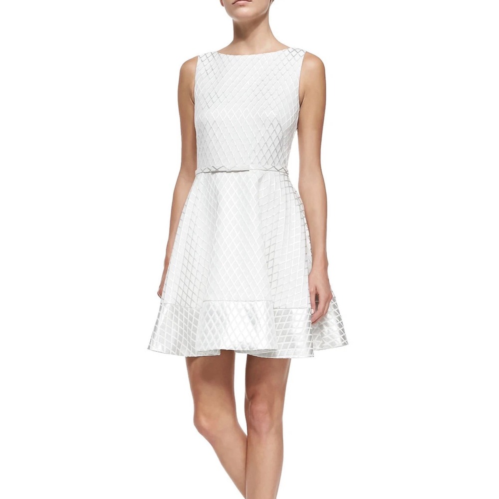 ERIN FETHERSTON Kelsey Diamond‎ Print Fit & Flare Dress Size 6